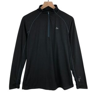 PARADOX Merino Blend 1/4 Zip Pullover Women's L Black Long Sleeve Performance